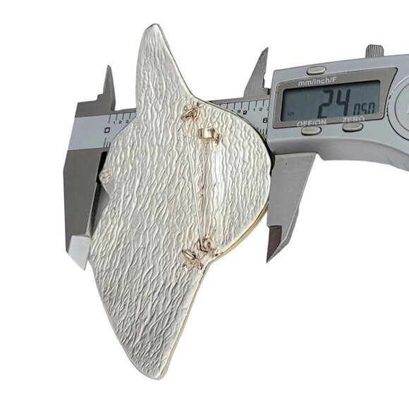 Sterling Silver 925 Gold Vermeil Lady In Hat Hollow Statement Brooch - Picture 9 of 11